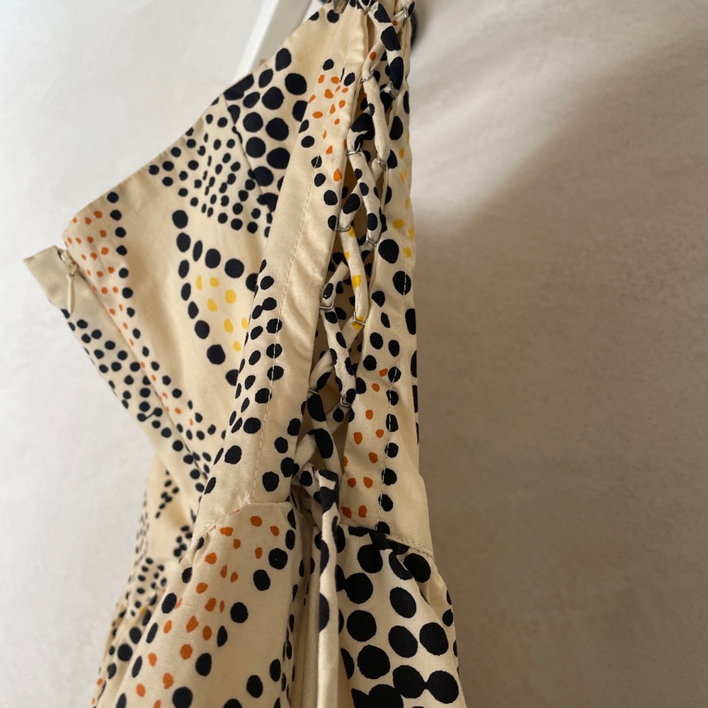 Anna Sui Dot Patterned Cream Strapless Sweetheart… - image 3